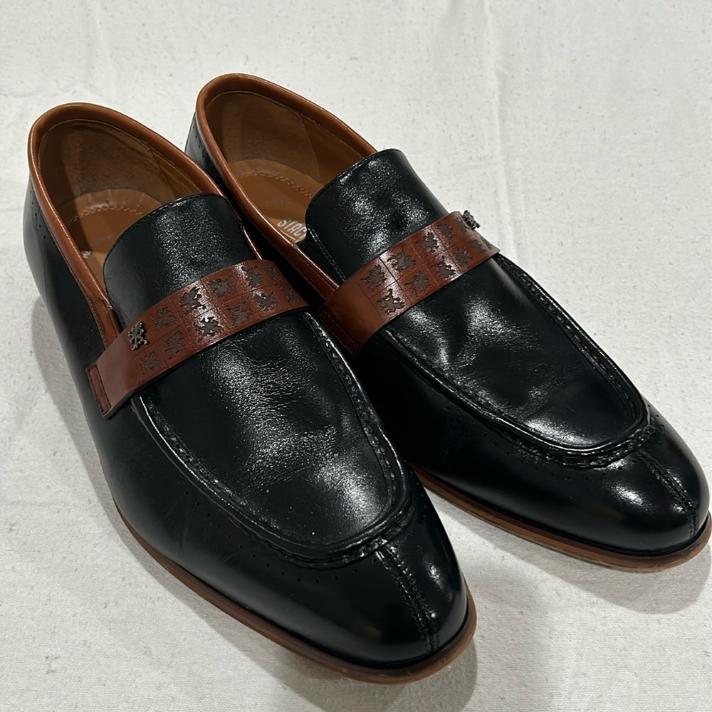 Stacy Adams Memory Foam Leather Black and Brown Loafers Size 10.5W